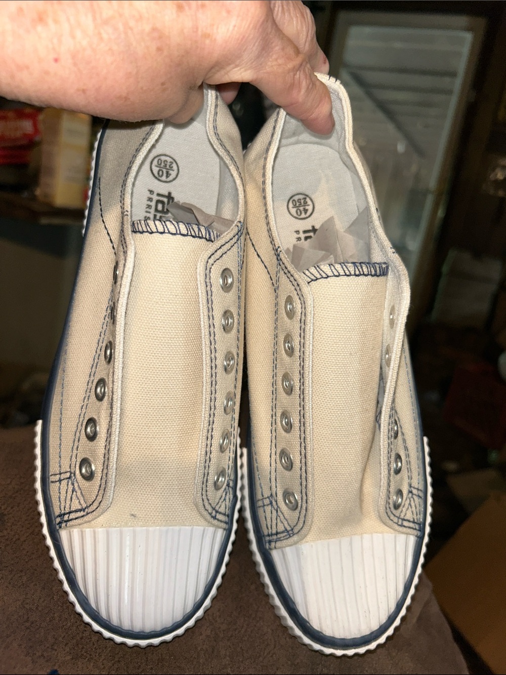 Casual Slip-On Canvas Sneakers for women - Beige
